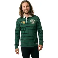 Superdry para homem. M1110483A Polo rugby Double Emblem Stripe Rugby verde (S), Casual, Algodão, Manga comprida