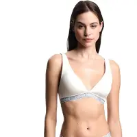 Emporio Armani para mulher. EW000436_AF19026 Soutien de banda com logótipo branco (XL), Homewear, Algodão