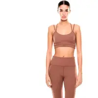 EA7 para mulher. 7W000921_AF21585 Top Vigor7 castanho (M), Marrom, Esportivo, Multisport, Poliamida, Sem mangas / correias