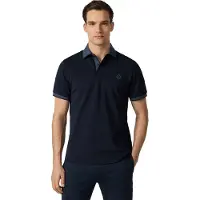 Hackett London para homem. HM5600189 Polo Hs Two Tone marinho (L), Casual, Algodão, Manga curta