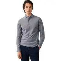 Hackett London para homem. HM5500041 polo piqué manga comprida fit clássico cinza (XXL), Casual, Algodão