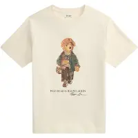 Ralph Lauren para menino. 323B27298002 Camiseta de algodão com Polo Bear bege ((S) 6/7años= 136/138cm), Casual, Manga curta, moda infan