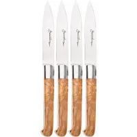 Laguiole En Aubrac Sauveterre 4S1C11OLI, Olive Wood, conjunto de facas para bifes de 4 peças
