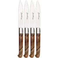 Laguiole En Aubrac Sauveterre 4S1C11NOI, Walnut, conjunto de facas para bifes de 4 peças