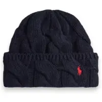 Ralph Lauren para mulher. 455P18125001 Gorro de mistura de lã com riscas marinho (OSFA), Casual