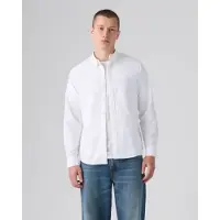 Levi's para homem. 0085A-0002 Camisa Battery Housemark Standard branca (L), Branco, Casual, Algodão, Manga comprida
