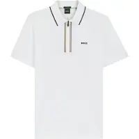 BOSS para homem. 50555698 Polo com fecho de correr Philix GOC branco (3XL), Casual, Algodão, Manga curta