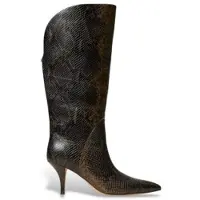 Twinset para mulher. 262TGT074 Botas altas de pele com estampado de pitão marrom (40), 3 a 5cm, Nenhum, Casual