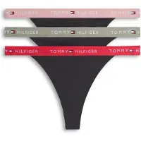 Tommy Hilfiger Underwear Tanga verde claro / cor-de-rosa / vermelho / preto