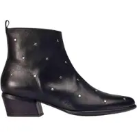 Wonders para mulher. D-2002 Fei 02 botins de couro preto (37), 3 a 5cm, Zíper, Casual