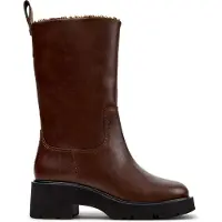 Camper para mulher. K400843-002 Botas altas de pele Milah castanho (38), Couro, Marrom, 3 a 5cm, Nenhum, Casual