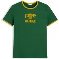 Tommy Hilfiger Camisa 'Varsity' mostarda / verde escuro