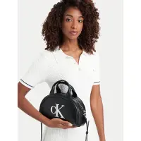 Calvin Klein Mala de ombro 'BOLD' preto / prata