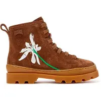 Camper para mulher. K900179-037 Botins de Camurça Twins marrom (36), Plano, Cordão, Zíper, Casual