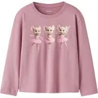 Name it Camisola 'NMFVOTEA' estuque / roxo pastel / rosa claro