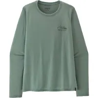 Patagonia - Vestuário caminhada mulher - W's L/S Cap Cool Trail Shirt - Stratapeaks Cover Green para Mulher - Tamanho S - Verde