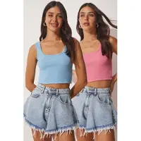 Happiness İstanbul Top azul claro / rosa claro