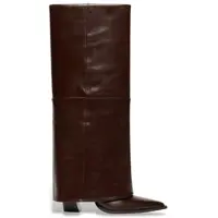 Marella para mulher. 2623796016200 Botas de Pele de cana vuelta Papiro Marrom Escuro (37), Couro, 8 a 10cm, Nenhum, Casual