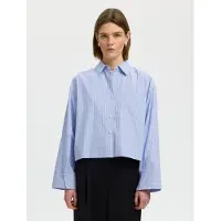 Selected Blusa 'SLWDANNIE' azul / azul claro / branco