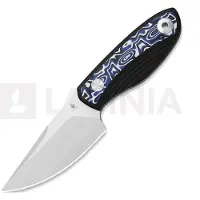 Kizer Cutlery Finch 1134A3, Satin Stonewashed AEB-L, Black G10/Vortex Pattern Micarta faca fixa, Vincent Rizzo design