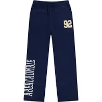 Abercrombie & Fitch Calças 'BENCHWARMER' navy / laranja claro / branco