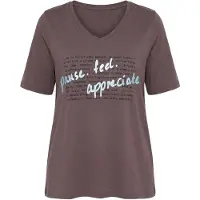 Ulla Popken Camisa chocolate / preto / prata