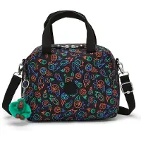 Kipling Mala de higiene 'Miyo' azul noturno / verde claro / laranja escuro / preto