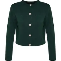 Trendyol Casaco de malha verde escuro