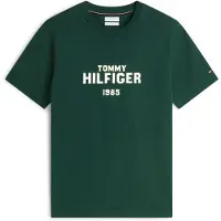 Tommy Hilfiger Camisa 'Brand Love' verde escuro / branco