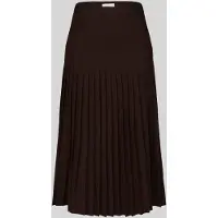 Gant para mulher. 4400280 Saia midi plissada castanha (38), Marrom, Casual, Clássico, Polister Reciclado