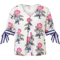 Usha Blusa mistura de cores / branco