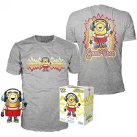 Funko POP! E Camiseta: Figura Exclusiva Metálica Stuart Patinador Minions