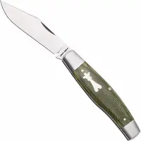 Jack Wolf Knives Jack Wolf Gateway Stockman STOCK-01-GRN-CAN-MIC Satin Sandvik 14C28N, Green Canvas Micarta, navalha