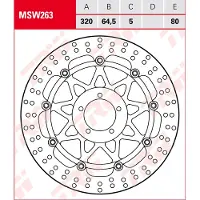 TRW Disco de travão com homologação ABE Frente MSW 263 Diâmetro 300mm, flutuante