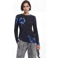 Desigual , Blusa assimétrica, Viscose, Preto, XS