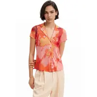 Desigual , Camisa resort tule, PoliÉSter, Laranja, S