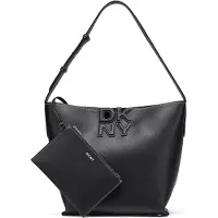 DKNY para mulher. R52JAK49 Bolsa Nicole preta (OSFA), Preto, Casual, Poliuretano
