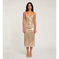 Marella para mulher. 2623776011200 Saia de Tule com lantejoulas Llring dourada (M), Ouro, Bronze