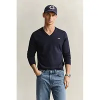 Gant para homem. 8030762 Camisola de algodão com decote em bico marinho (XXL), Casual