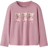 Name it Camisola 'NMFVOTEA' estuque / roxo pastel / rosa claro