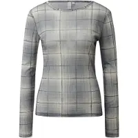 QS Camisa cinzento basalto / cinzento escuro / branco