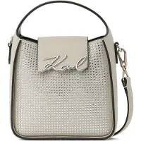 Karl Lagerfeld Malas de tiracolo 'K/Signature' pedra / preto / prata