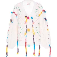 IZIA Casaco de malha mistura de cores / offwhite