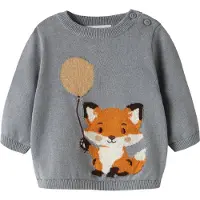 Name it Pullover 'NBMNANO' azul fumado / conhaque / preto / branco