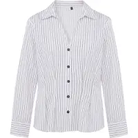 Trendyol Blusa azul claro / branco