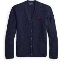 Ralph Lauren para homem. 710B22611002 Cardigã de lã e cashmere marinho (XL), Casual