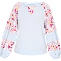 Maire Camisa azul claro / cyclam / alperce / branco