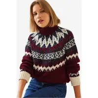 Bianco Lucci Pullover 'Pullover' borgonha