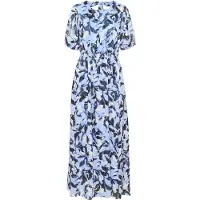 Kaffe Vestido azul claro / preto / branco lã