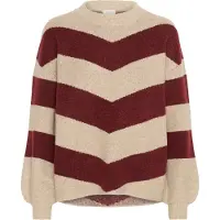Kaffe Pullover 'KAVerana' bege mosqueado / vermelho escuro